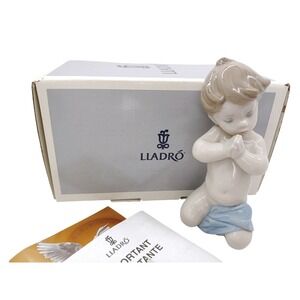 Lladro A Child's Prayer Boy 6496 Vintage Porcelain Figurine-Box-Niño Orando